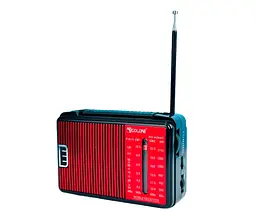 Радіоприймач Golon RX-A08AC червоний портативний FM AM SW з USB SD акумулятор - мініатюра 2