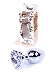Анальна пробка Jewellery Silver Heart PLUG Clear Boss Series 64-00048 101636