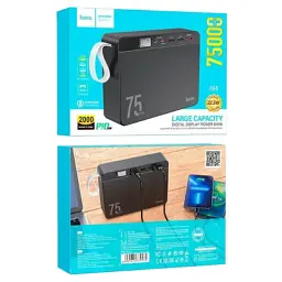 Батарея універсальна HOCO 75000 mAh Overlord PD/20W, QC/3.0/22.5W, Black (J94 / 714739) - мініатюра 5