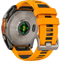 Смарт-годинник Garmin Fenix 8 AMOLED Sapphire 51mm Titanium with Spark Orange/Graphite Silicone Band (010-02905-10) [115048] - мініатюра 6