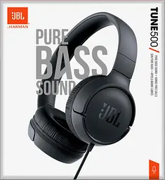 Навушники з мікрофоном JBL Tune 500 JBLT500BLK Black - мініатюра 3