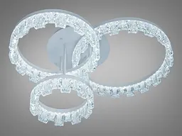 Сучасна стельова LED-люстра Diasha MX78204/1+1WH 87W, три акрилові кільця, 3 режими світла, 60×45 см - мініатюра 2