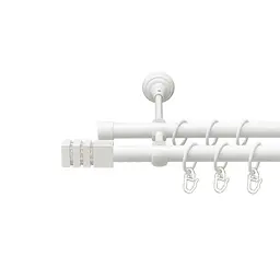 Карниз Orvit Ацтека металевий дворядний відкритий гладка труба кільце металеве Арктіс 19\19 мм 300 см (00-00021248)
