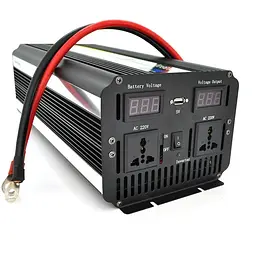Інвертор напруги Voltronic Wm-9000 (5400Вт), 12/220 з апроксимованою синусоїдою, 2 універсальні розетки + USB, клем
