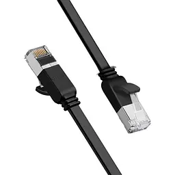 Патч-корд Ugreen NW101 Cat 6 U/UTP Pure Copper Ethernet Flat Cable 2m Black [50185] [111838] - мініатюра 2