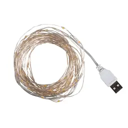 Гірлянда YES! Fun Нитка на мідному дроті 100 LED Тепло-біла 10 м Статична USB (975035) - мініатюра 3