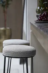 Барний стілець Light&Living металевий з м'яким круглим сидінням бежевого кольору (6755460) - мініатюра 3
