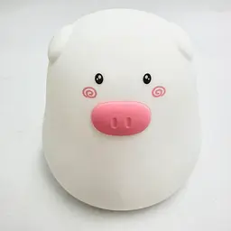 Силіконовий дитячий нічник 7 LED кольорів світильник іграшка Свинка UKC Mini Pig LAMP - мініатюра 4