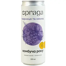 Разом Здоровіше: Курятина Objerky Фієста в'ялена 25 г + Напій безалкогольний Spraga Комбуча Чорниця та ожина слабогазований непастеризований 330 мл - мініатюра 4