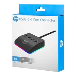 Концентратор HP USB 3.0 to 4xUSB 3.0 RGB black HP (HP_DHC-CT120) - мініатюра 3