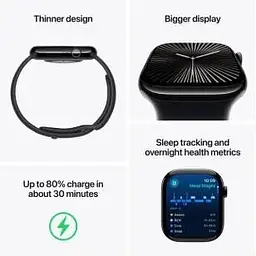 Смарт-годинник Apple Watch Series 10 GPS 46mm Silver Aluminum Case w. Blue Cloud Sport Loop (MWWN3) - мініатюра 3