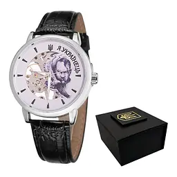Годинник наручний чоловічий 022 Silver-Black Automatics Я Українець Patriot acs0030980