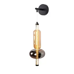 Бра настінне LED Levistella 788W39325 BK+SM+AM, 5W, 4000K, чорне, скло, сучасний стиль для дому та зала - мініатюра 2