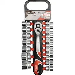 Набір шестигранних торцевих головок Yato 1/2" 8-32 мм, 19 шт