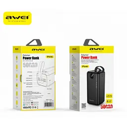 Павербанк чорний Power bank AWEI P114K 50000mAh PD 22,5W - мініатюра 3