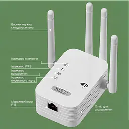 Ретранслятор-маршрутизатор XON ReLink X300R4 300Мбіт/с 2.4 ГГц Білий (CNRWSW021403W 4180) - мініатюра 7