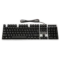Повнорозмірна мембранна клавіатура провідна XSTRIKE X-1080 RGB USB із трьохмовною розкладкою UA/EN/RU та РГБ підсвічуванням та ніжками підключення USB-A 104 клавіші Чорний з сірим