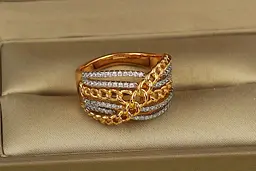 Кільце Xuping Jewelry Королівський ланцюг з родієм р 16 золотисте