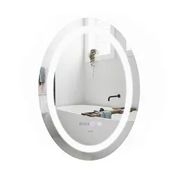 Дзеркало Qtap Mideya 500x700 з LED-підсвічуванням Touch, з антизапотіванням, з годинником, диммером яскравості QT2078NCR5070W