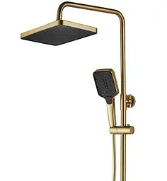 Душовя система Rea Rob з термостатом та виливом brushed gold REA-P6623, Золотий - мініатюра 2