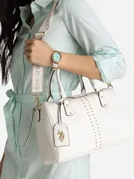 Сумка шоппер женская из искусственной кожи U.S. Polo Assn Белая