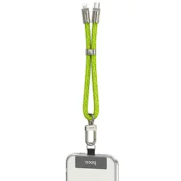 Дата кабель-шнурок Hoco GH5 Elegant Type-C to Lightning (0.21m) Fluorescent Green - мініатюра 3