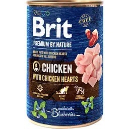 Вологий корм Brit Premium by Nature для собак курка з курячим серцем 400 г
