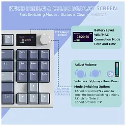 Клавіатура Attack Shark K86 RGB Wireless/Bluetooth/USB UA Retro Grey (K86MN_AS) - мініатюра 3