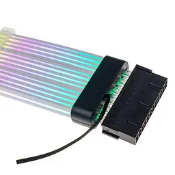 Кабель для ПК Qube RGB 24 pin Female to Male, Black - мініатюра 6