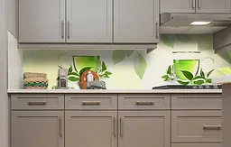 Кухонний фартух Happy Pocket Зелений Чай вінілова наклейка для кухні ПВХ листя Напої 60х300 см Z181379 - мініатюра 5