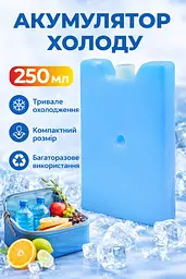 Аккумулятор холода R30078 Stenson 250мл багаторазовий для термосумки термобоксів і ланч-боксів 9.5*14*2см Синій - мініатюра 2