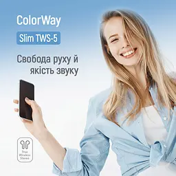 Bluetooth-гарнітура СolorWay Slim TWS-5 Earbuds Чорний (CW-TWS5BK) - мініатюра 8