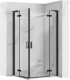 Душова кабіна Rea Hugo 80x80 подвійна black REA-K6600, Чорний, Універсальна, прозорий
