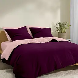 Комплект постільної білизни Cosas Plum CS6 Євро марсала (Duo_77x77RfrCherryDark_40RfrRose_200) - мініатюра 3