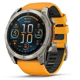 Смарт-часы Garmin Fenix 8 51mm AMOLED Sapphire Graphite DLC Titanium with Spark Orange Silicone 010-02905-53