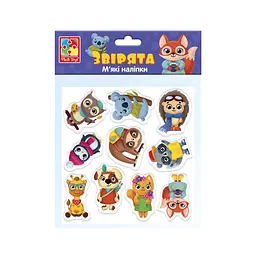 Набір м'яких наклейок "Звірята" Vladi Toys VT4210-10 (укр)
