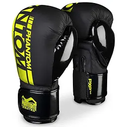 Рукавиці боксерські Phantom Athletic APEX Elastic, Black/Neon Yellow - 16 унцій