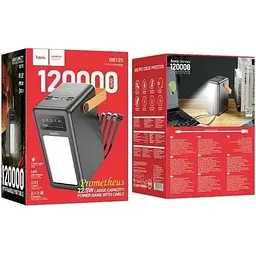 Портативна батарея Hoco DB120 Prometheus 22.5W 120000 mAh Black - мініатюра 5
