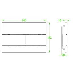 Панель змиву Koer KT-0603-01 240x160x10mm пластикова, кнопка лінійна KR5319, Хром - мініатюра 3
