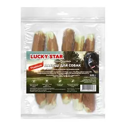 Ласощі для собак Lucky Star великий брикет з м'ясом курки 24-25 см 500 г (4820112457938)