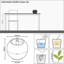 Вазон Lechuza Puro Color 20 пісочно-коричневий (13378) - мініатюра 4