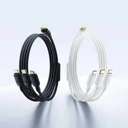 Кабель Baseus Silky One-for-Three Fast Charging Type-C to Micro USB+Lightning+Type-C 100W 1.5m black (P10377706123-00) - мініатюра 9