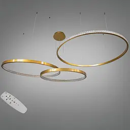 Люстра кільця LED D2490-1000+800+600G