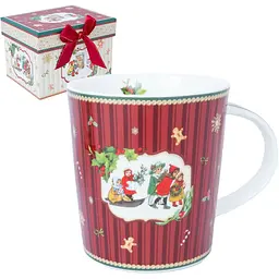 Чашка новорічна Magic Christmas R33350-1 фарфорова у подарунковій коробці 320 мл Червона