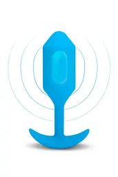 Анальна пробка B-Vibe Vibrating Snug Plug 3, 13.8 см (блакитна) - мініатюра 3
