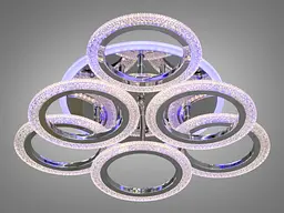 Стельова LED-люстра з пультом, диммером та кольоровим підсвічуванням Diasha 2408/3+3HR LED 3color dimmer - мініатюра 2