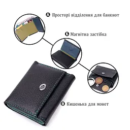 Жіночий невеликий гаманець з натуральної шкіри ST Leather 19504 чорний - мініатюра 4