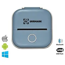 Принтер чеків UKRMARK P02BL Bluetooth, блакитний (900936)