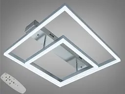 Стельова LED люстра 3 кільця 60Вт матовий хром