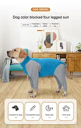 Піжама/попона для собак MOFESIPI Recovery Suit Blue&Grey - мініатюра 2